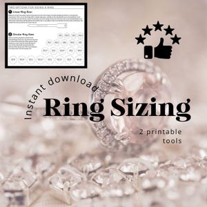 Printable Ring Sizer PDF | Ring Size Measuring Tool | Instant Download Ring Size Chart | Find Ring Size at Home | US Ring Sizing Guide