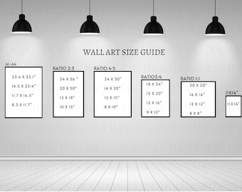 Size Guide, Wall Art Size Guide, Wall Art Chart, Art Size Chart, Photo Size Chart
