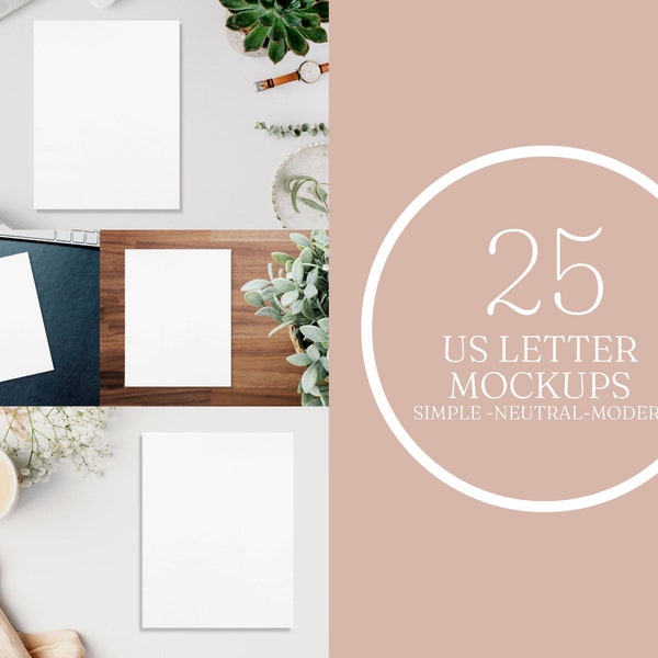 US Letter Mockups, Paper Mockup Bundle, Journal Mockups, Chart Mockup, 8.5x11 Mockup Bundle, Desk Mockup Bundle, Resume Mockups