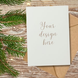 Convite de casamento Boho Mockup 5x7 Flat Lay para chá de bebê ou cartão de Natal