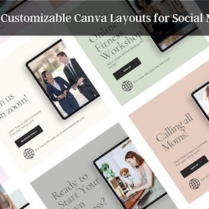 Canva Instagram Template Bundle | iPad Ad Mockups & Editable Social Media Posts | Customizable Templates for Creators