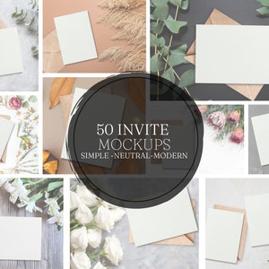 Mockups de convite, pacote de mockups de casamento, mockups de despedida de solteira, mockups de cartão, mockups de chá de bebê, mockups boho, mockups 5x7