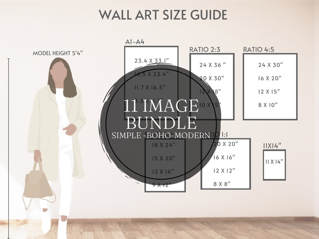 Wall Art Size Guide Bundle, Bundle of Art Size Guides, Wall Art Size