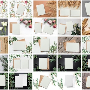 Pacote de mockup de convites para casamento e eventos em design Boho para várias ocasiões