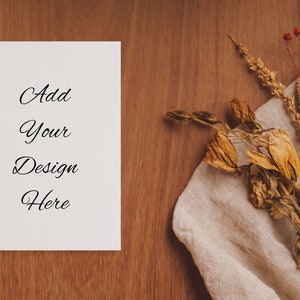 Convite de casamento Boho 5x7 Flat Lay Mockup para Canva e Papel