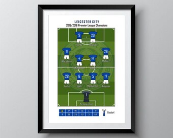Leicester City Premier League Champions Wall Print - Digital (PDF) only