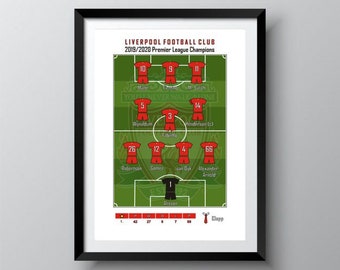 Liverpool 2019/2020 Premier League Champions Wall Print - Digital (PDF) only