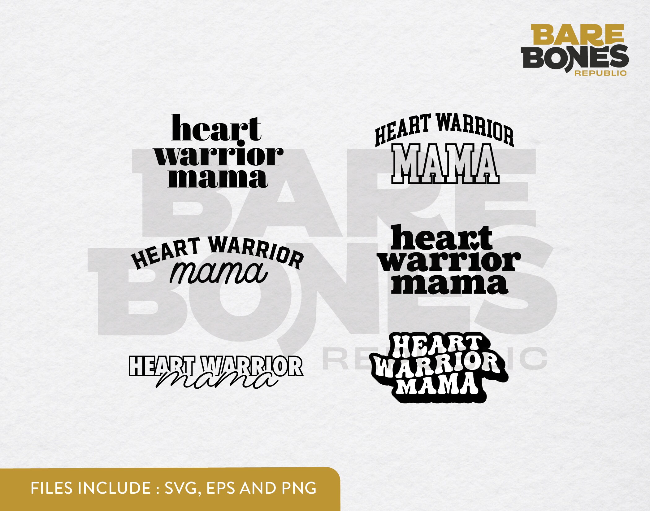 Heart Warrior Mama Digital Art SVG Cricut Bundle - Etsy