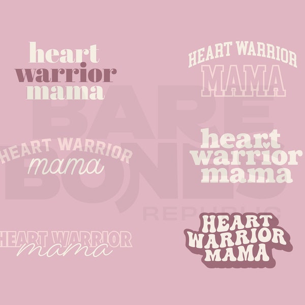 Heart Warrior Mama Digital Art SVG Cricut Bundle