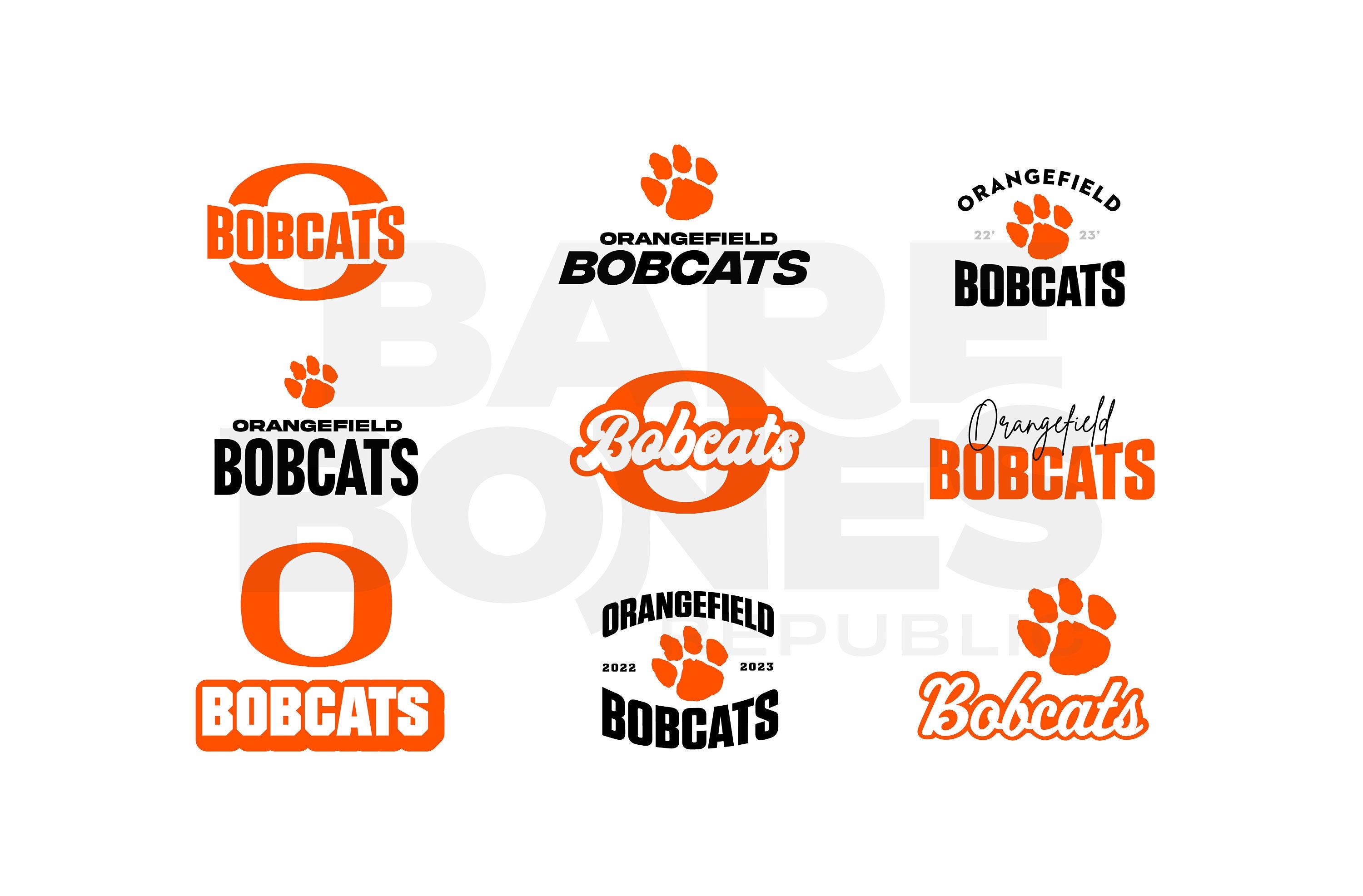 Orangefield Bobcats Digital Designs Etsy
