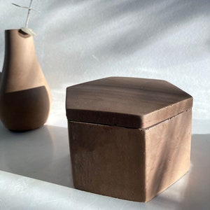 CONCRETE BOX and LID, Jewelry Box, Jewelry Storage, Lidded Concrete Box, Storage Jar & Lid, Trinket Box, Organizer Box, Keepsake box, Jar