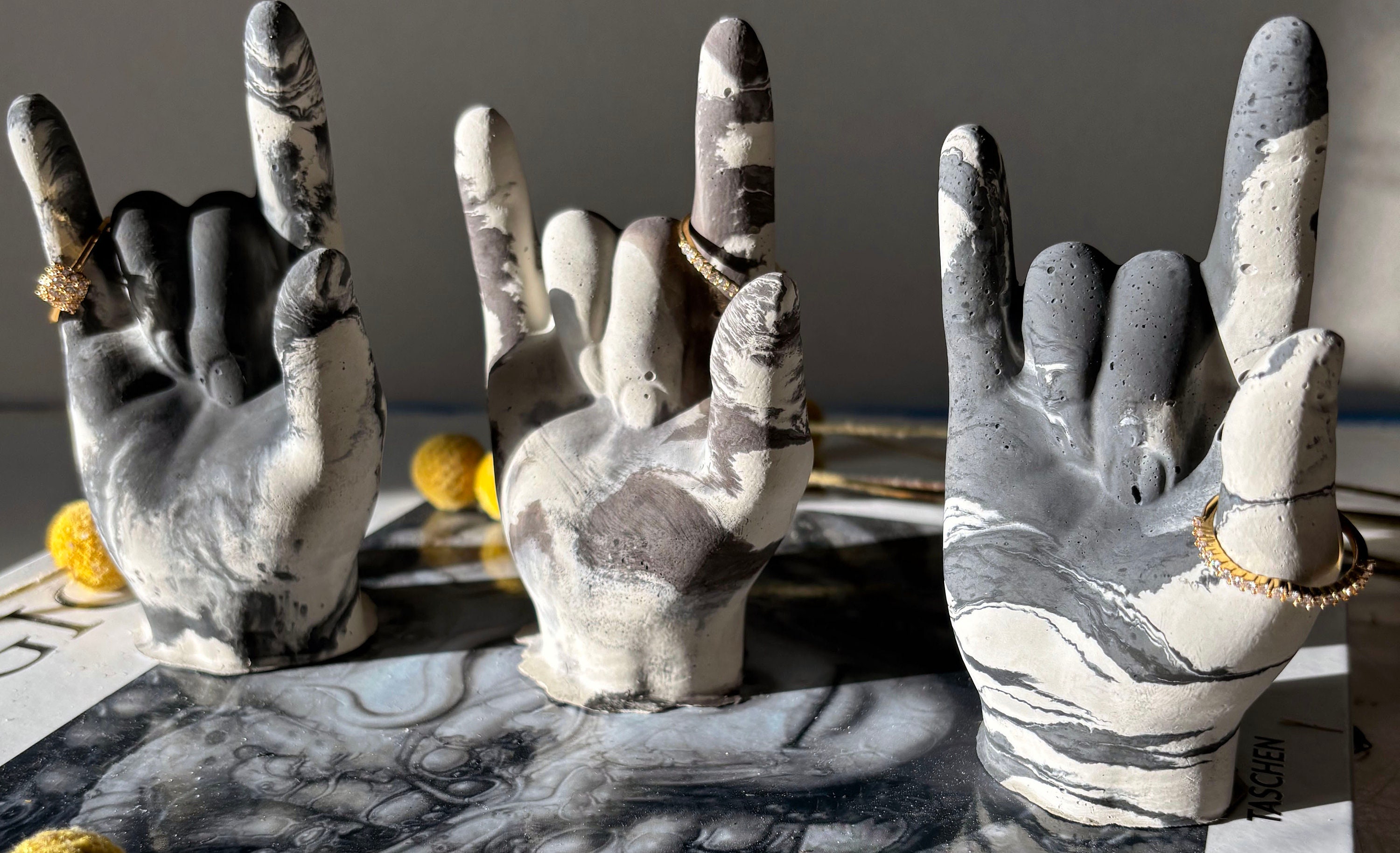 Stone Asl Concrete ASL 'I Love You' Hand Statue: Minimalist Stone Decor - Etsy