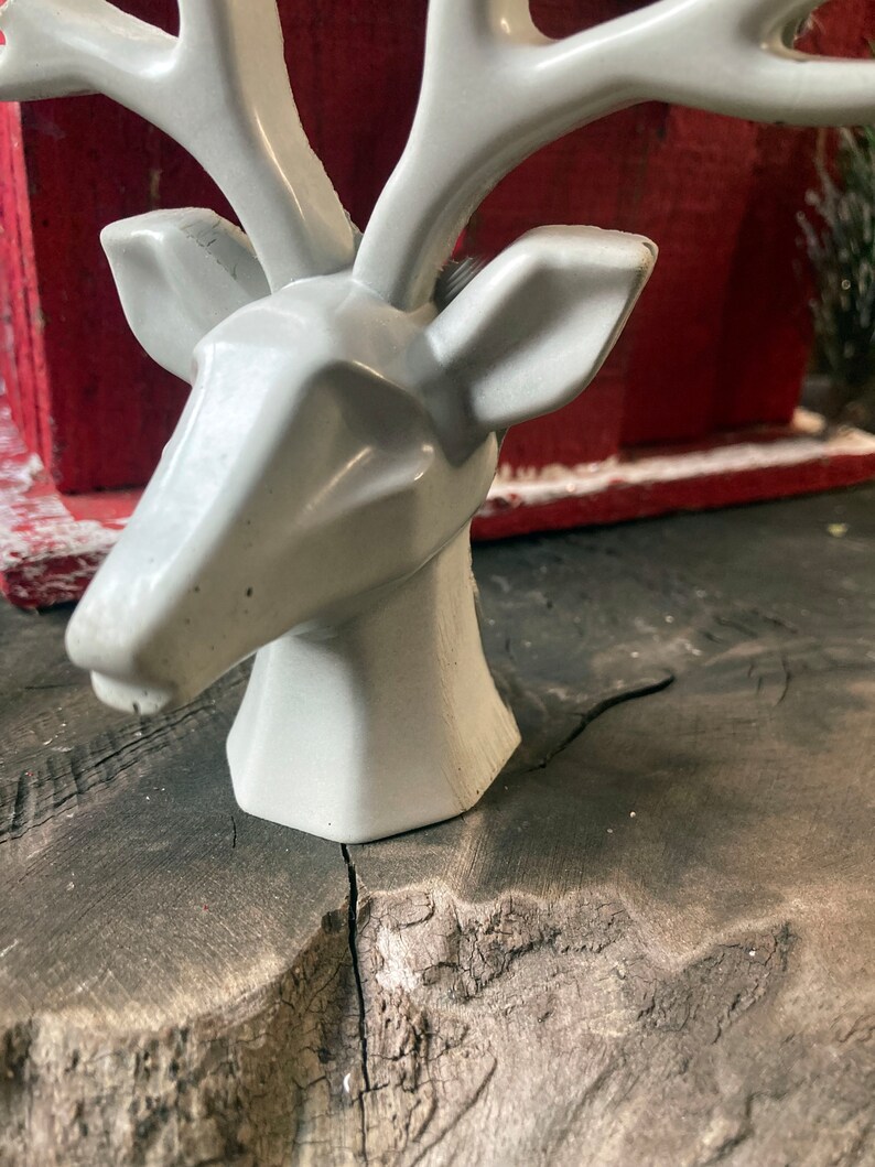 CONCRETE 6 DEER, Deer Head, Cement Deer, Holiday Decor, Christmas Deer