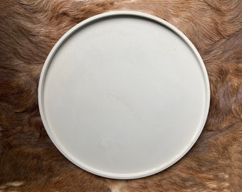 Extra Large Round Concrete Tray: Minimalist Catchall Decor (13.2 Inch)