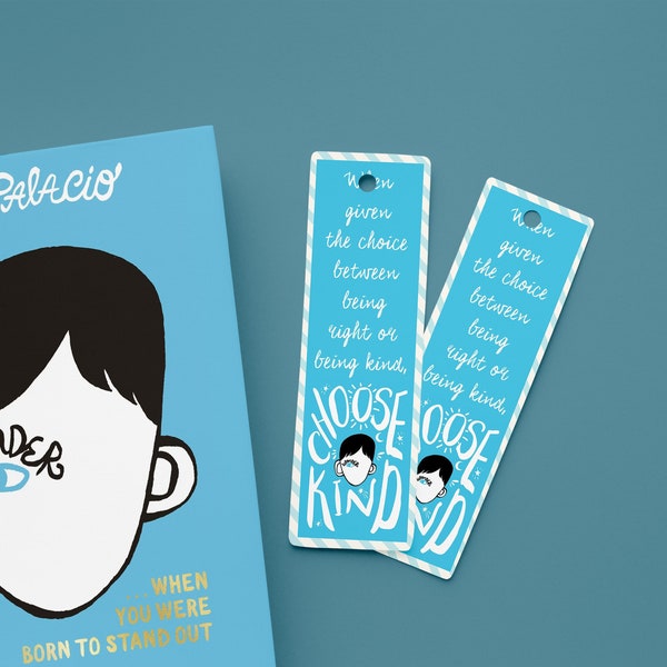 Wonder Choose Kind Printable Bookmarks | Wonder book | School Supplies | RJ Palacio | Kindness Club | Wonder Inspirational Quotes