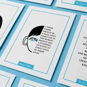 Wunderbuch/Filmposter | Wunderroman Zitate | 10 Poster (2 Farbvarianten) | RJ | Druckbares Filmposter | Inspirierende Zitate