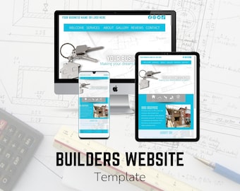 Construction Business Website Template | One-Page Canva Design (PDF)
