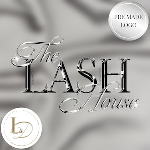 Beauty Logo, Lash Logo, Lashes Logo, Premade Logo, Custom Logo, Chrome Logo, Silver Logo, Nail Logo, Aesthetics Logo, Pretty Black Logo