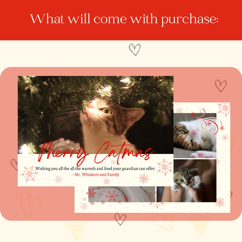 Cute Cat Christmas Card Template Merry Catmas Holiday Pet Etsy cute-cat-christmas-card-template-merry-catmas-holiday-pet-etsy