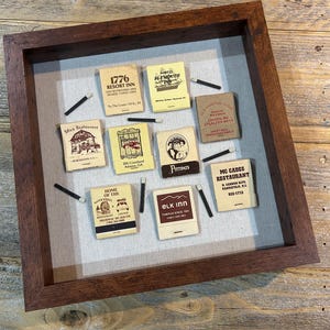 Custom Vintage gerahmte Streichholzschachtel Schattenboxkunst - Südländische Gastfreundschaft