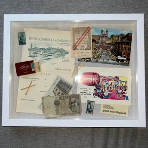 Benutzerdefinierte Vintage gerahmte Streichholzbrief Schattenbox Kunst - italienisches Thema