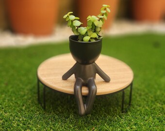 Plantadora de gente pequeña, macetas de pose humanoide, linda jardinera, mini jardinera humana, regalo único