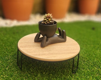 Plantadora de gente pequeña, macetas de pose humanoide, linda jardinera, mini jardinera humana, regalo único