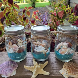 Beachy Coastal Fairy Light Jars for Weddings and Parties