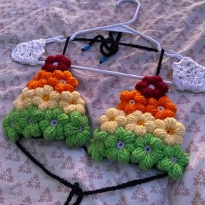 Crochet Puffy Flower Bikini