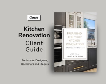 Kitchen Renovation Client Guide - Interior Design Template - Canva Template - Interior Designer