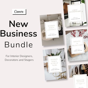 Interior Design New Business Bundle - Interior Design - Business Starter Bundle - Canva Template - Instant Download