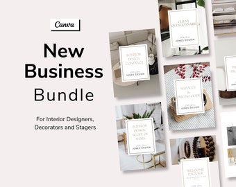 Interior Design New Business Bundle - Interior Design - Business Starter Bundle - Canva Template - Instant Download