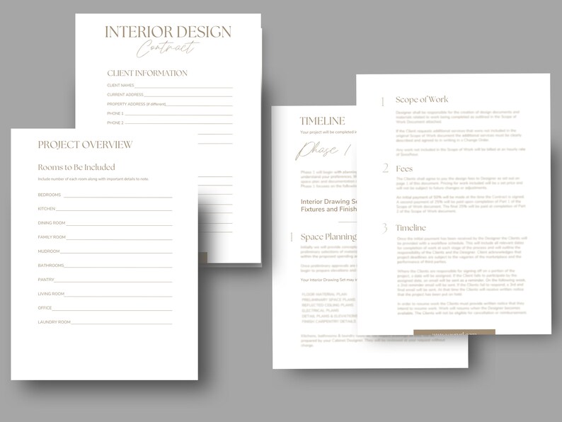 Interior Design Contract Template Fully Editable Canva Template Contract Interior Design Contract image 4