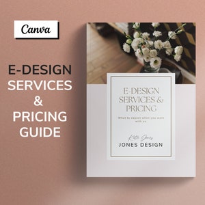 Guía de precios y servicios de diseño electrónico - Totalmente editable - Plantilla de Canva - Servicios y precios - Cliente de diseño electrónico