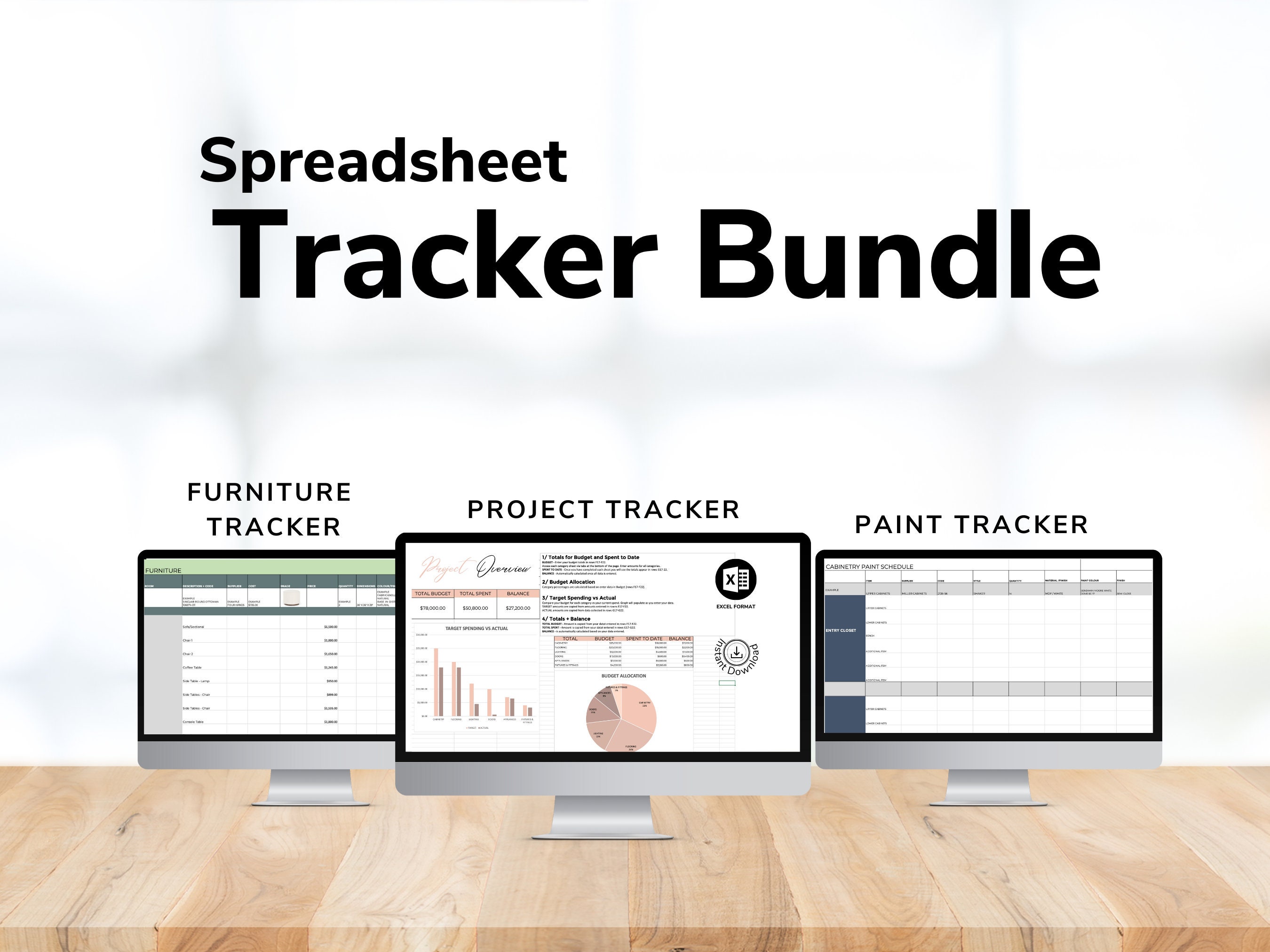 Interior Design Tracker Bundle / Spreadsheet Trackers / Excel ...