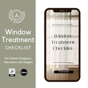Interior Design Window Treatment Checklist - Window Treatments - Interior Design Tools - Interior Design Checklist
