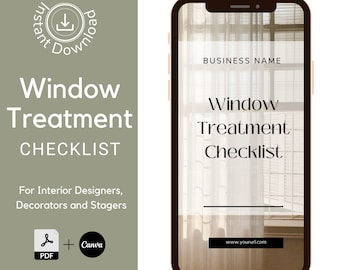 Interior Design Window Treatment Checklist - Window Treatments - Interior Design Tools - Interior Design Checklist