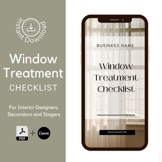 Interior Design Window Treatment Checklist Window Treatments - Etsy