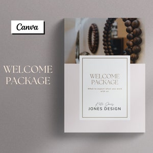 Pacote de boas-vindas para design de interiores - Pacote de boas-vindas - Modelo Canva - Pacote de boas-vindas - Cliente de design de interiores