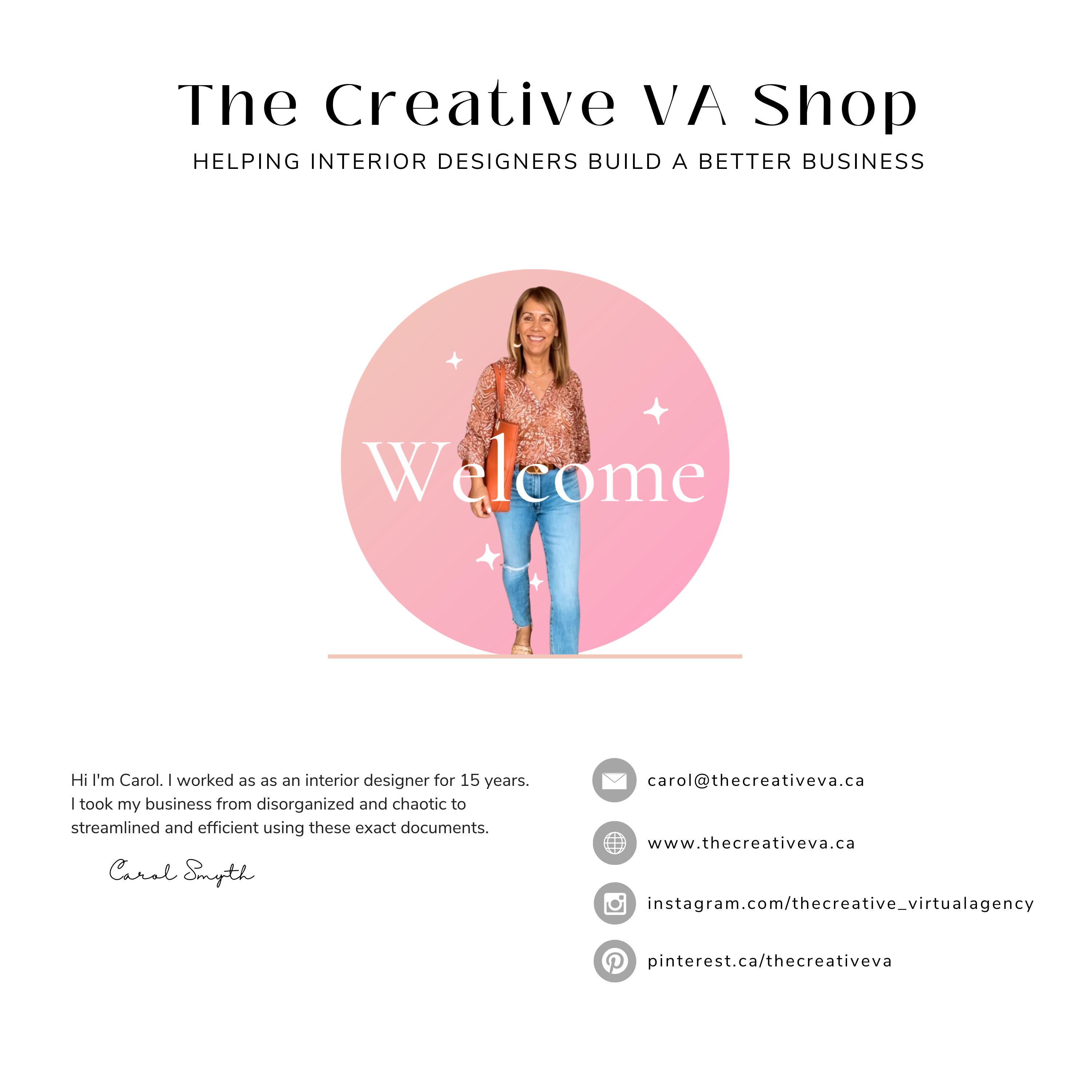 Digital Business Card - Interior Design Business Card - Canva Template ...