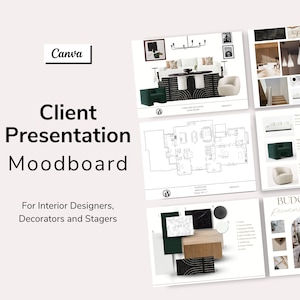 Client Presentation Template - Interior Design Moodboard - Canva Template - Interior Designer