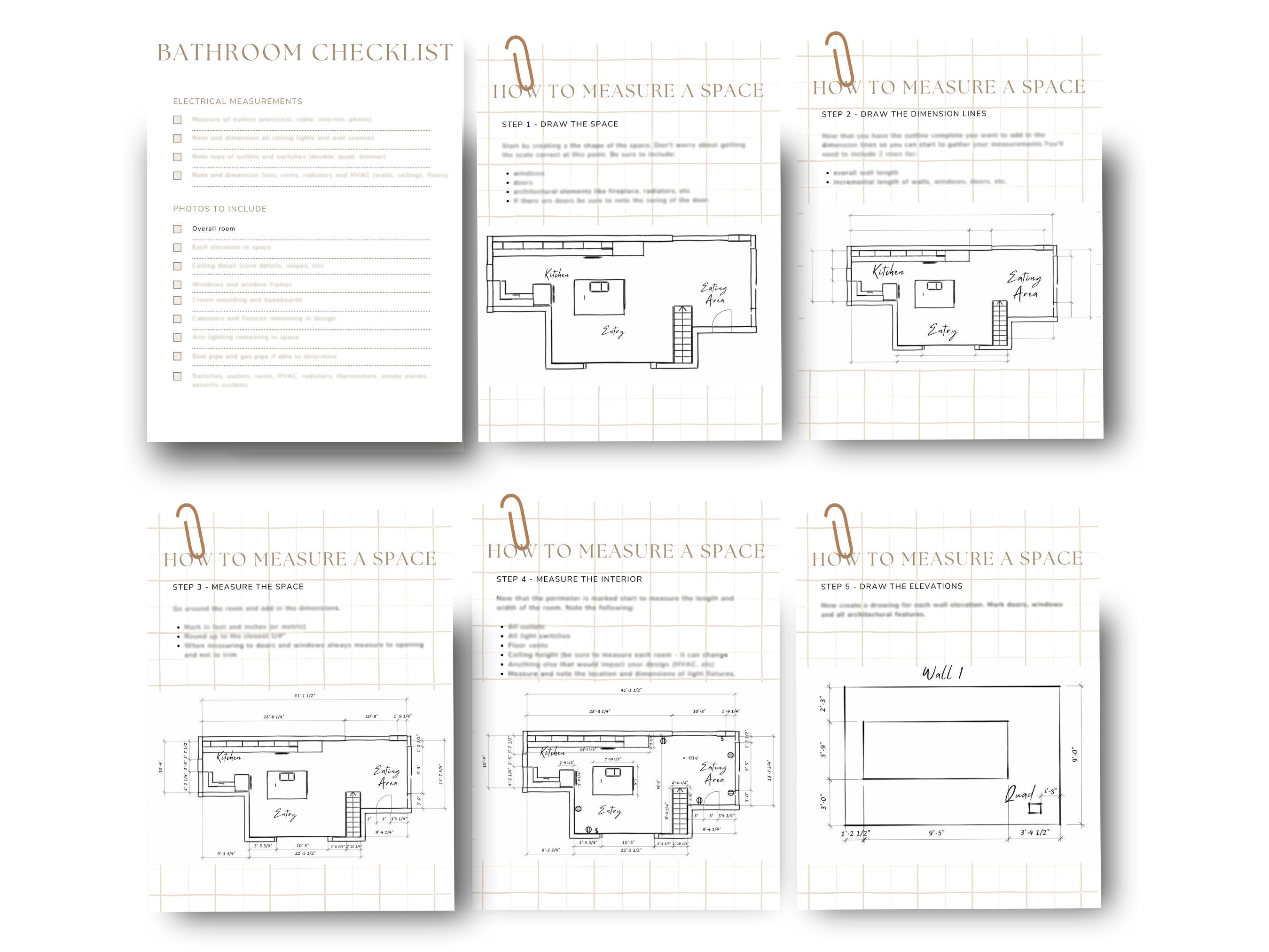 Interior Design Site Measure Checklist How to Measure a Etsy