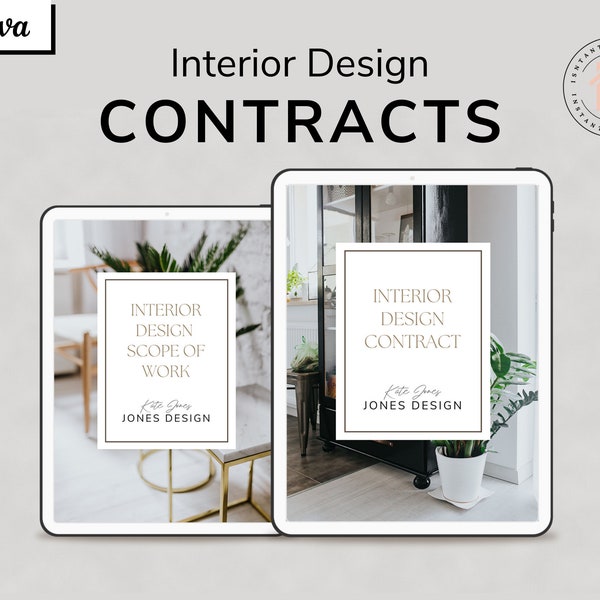 Interior Design Contract Template - Fully Editable - Canva Template - Contract - Interior Design Contract