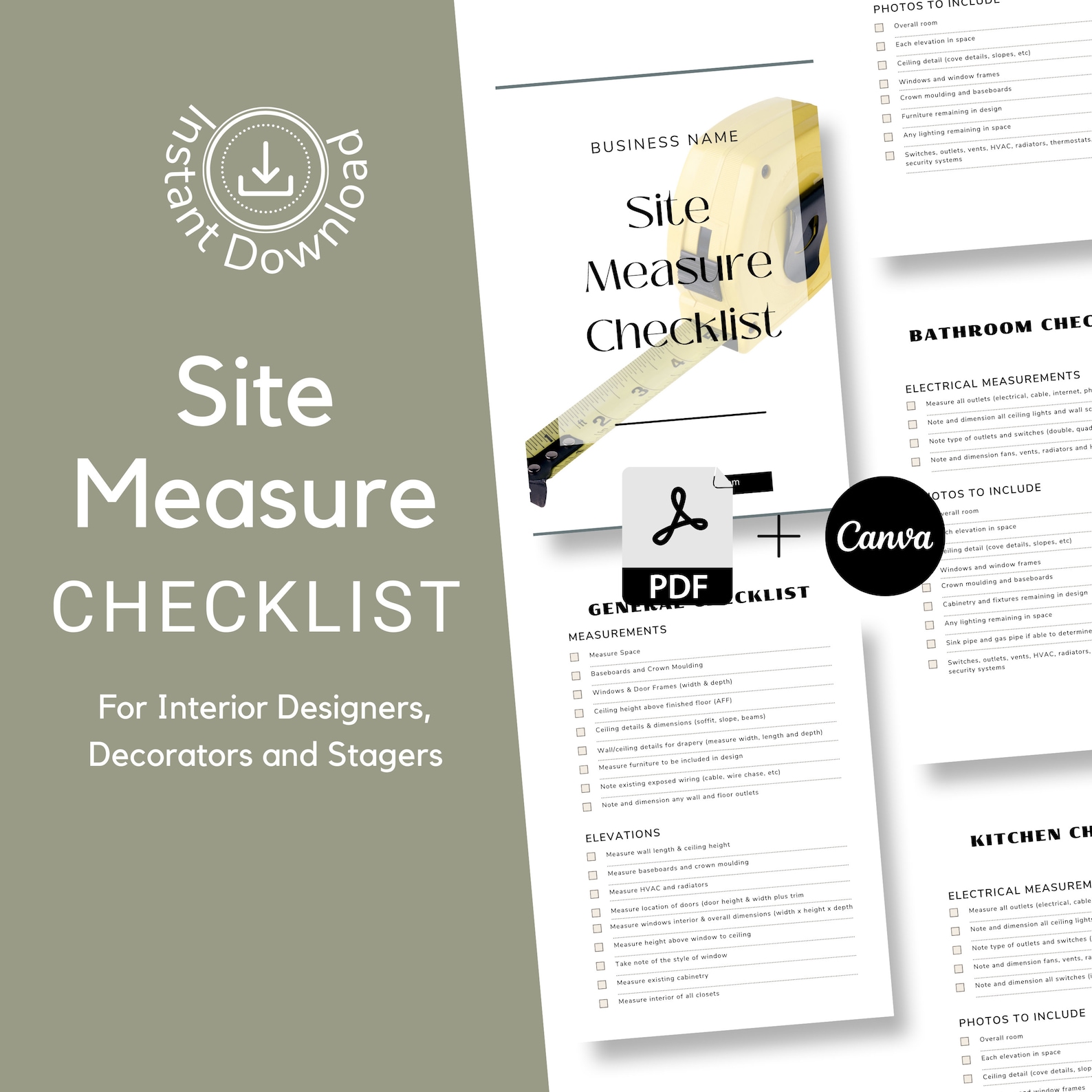 Interior Design Site Measure Checklist How to Measure a Etsy