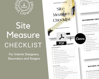 Interior Design Site Measure Checklist - How to Measure a Space - Interior Design Tools - Interior Design Checklist
