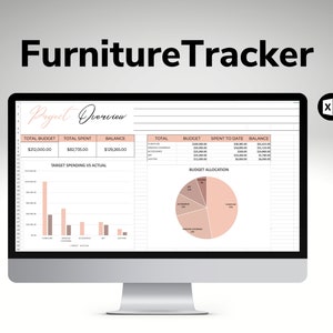Furniture and Decor Tracker- Project Management- Excel Template - Furniture - Interior Design Client