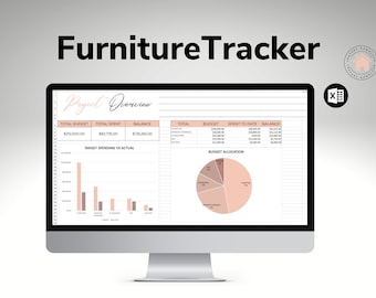 Furniture and Decor Tracker- Project Management- Excel Template - Furniture - Interior Design Client