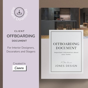 Kunden Off Punkting Template - Interior Design Offboarding - Canva Template - Interior Design Business