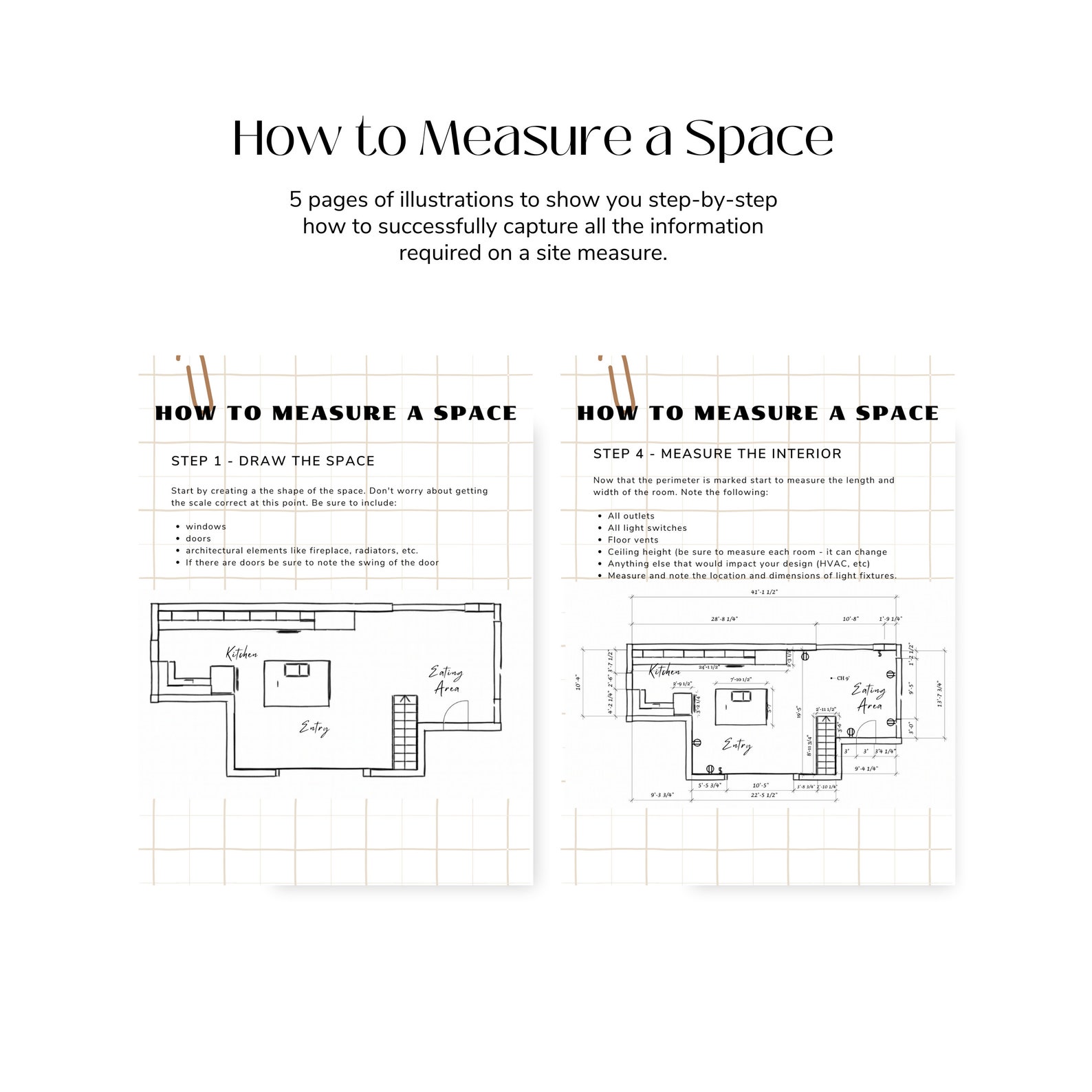 Interior Design Site Measure Checklist How to Measure a Etsy