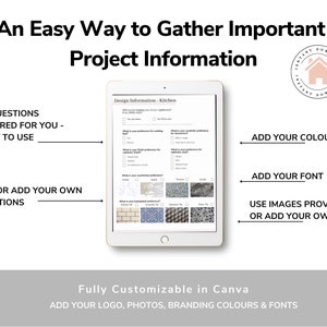 Interior Design Client Questionnaire Fully Editable Canva Template Client Onboarding Interior Design Client image 2